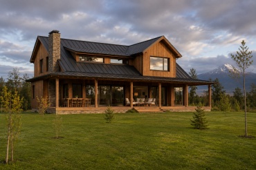 Casa nueva con amplio terreno y vista al volcán en Pucón